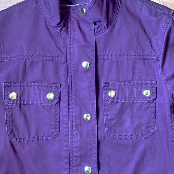 J Crew Factory Dark Burgundy Relaxed Boyfriend Field Jacket - Picture 8 of 14